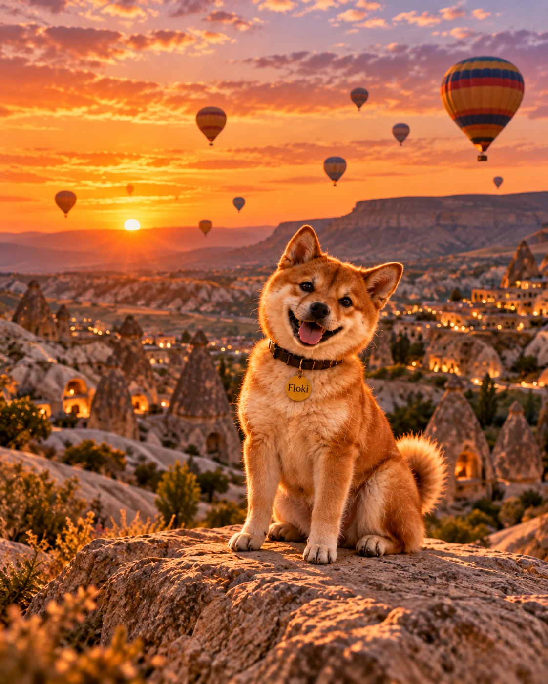 Floki watching the warm evening light over Cappadocia